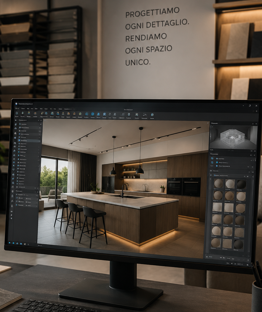 Esempio di rendering 3D fotorealistico per progettazione ristrutturazione — RB Edilizia