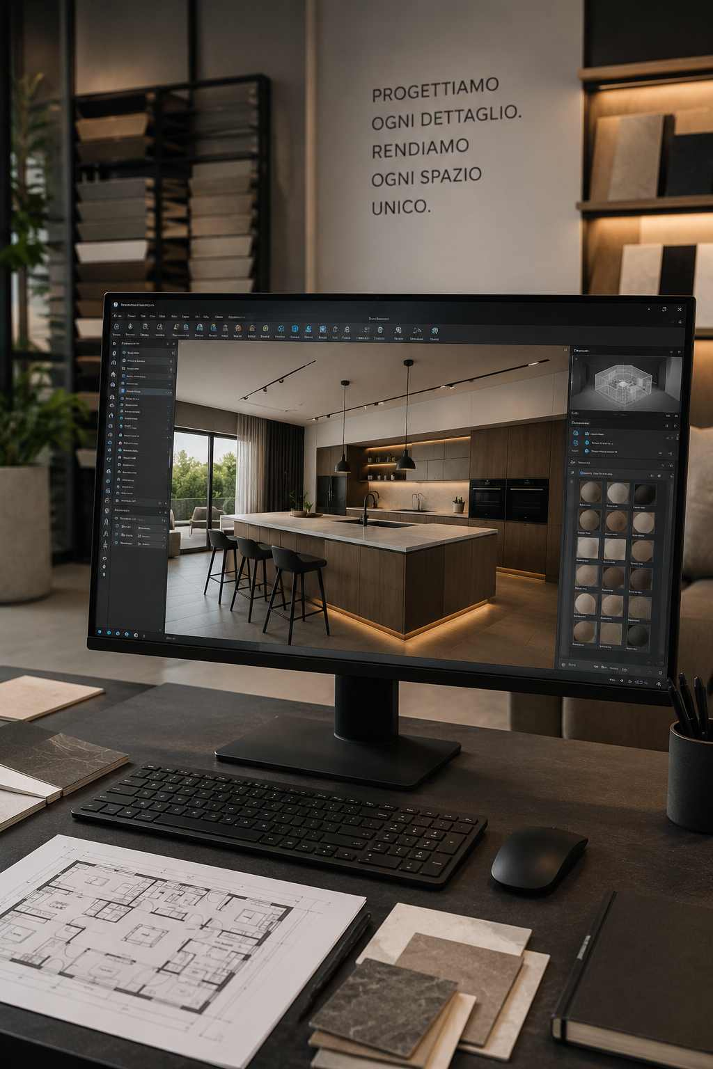 Esempio di rendering 3D fotorealistico per progettazione ristrutturazione — RB Edilizia
